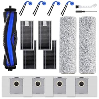 Spofan Accessori di Ricambio Compatibili con ECOVACS DEEBOT X9 PRO OMNI, T80S OMNI Robot Aspirapolvere, 1 Spazzola Principale, 4 Filtri, 4 Spazzole Laterali, 2 Panni Roller, 4 Sacchetti Antibatterici
