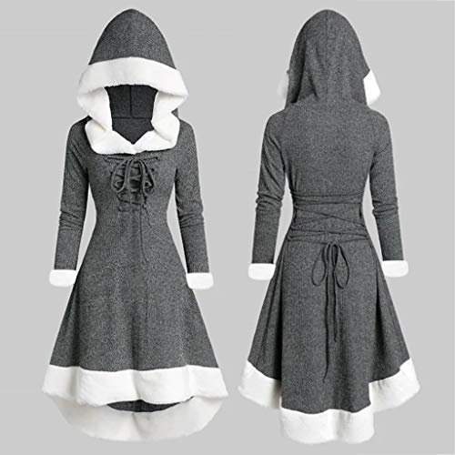 Robe à capuche d'hiver en patchwork doux pour les sorties décontractées - 2