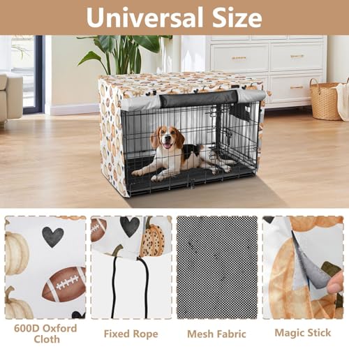 Housse de cage pour chien imperméable en tissu Oxford, protection intimité motif football S