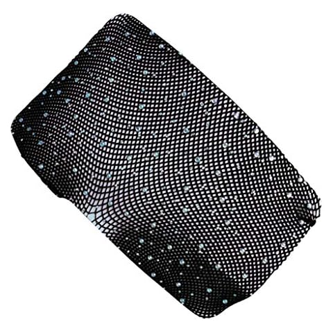 Bonarty Women's Bling Crystal Rhinestone Elastic Fishnet Pantyhose Tights Stockings - Black, as described Cover