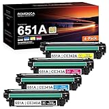 651A High Yield Toner Cartridges 4-Pack Replacement for HP 651A CE340A CE341A CE342A CE343A Toner Color Enterprise 700 MFP M775f M775z M775dn Printer Ink (Black, Cyan, Magenta, Yellow)
