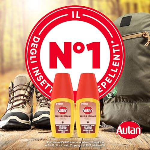 Autan Zecche E Tafani Vapo, Spray Antizecche E Antizanzare Comuni, Tigre E Tropicali, Insetto Repellente, Protezione Fino A 12 Ore, 2 Confezioni Da 100Ml - 6