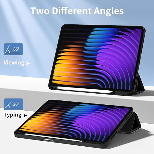 Image of TGK Trifold Cover for Xiaomi Mi Pad 7 11.2 inch Case /Pad 7 Pro with Pencil Holder (Black)