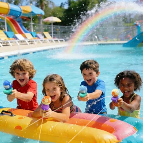 Water Guns for Kids,4 Pack Cartoon Mini Squirt Guns 6-20 Ft Lon Range Squirt Blasters Gun Water Pistols for Kids, Outdoor Swimming Pool Beach Party Small Water Gun Toy for Boys Girls Toddler - image 2