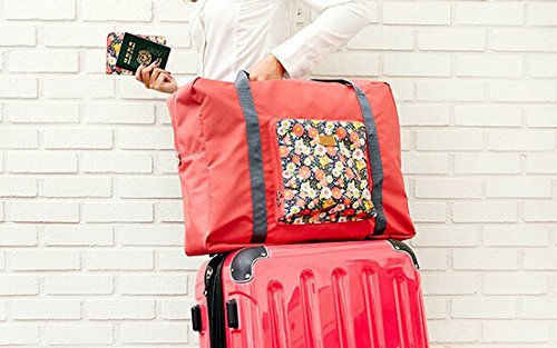 BB&Love Waterproof Foldable Large Capacity Travel Luggage Duffle Storage Bag (Red)