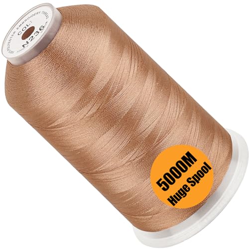 Image of New brothread - Single Huge Spool 5000M Each Polyester Embroidery Machine Thread 40WT for Commercial and Domestic Machines - Cinnamon(Janome Color)