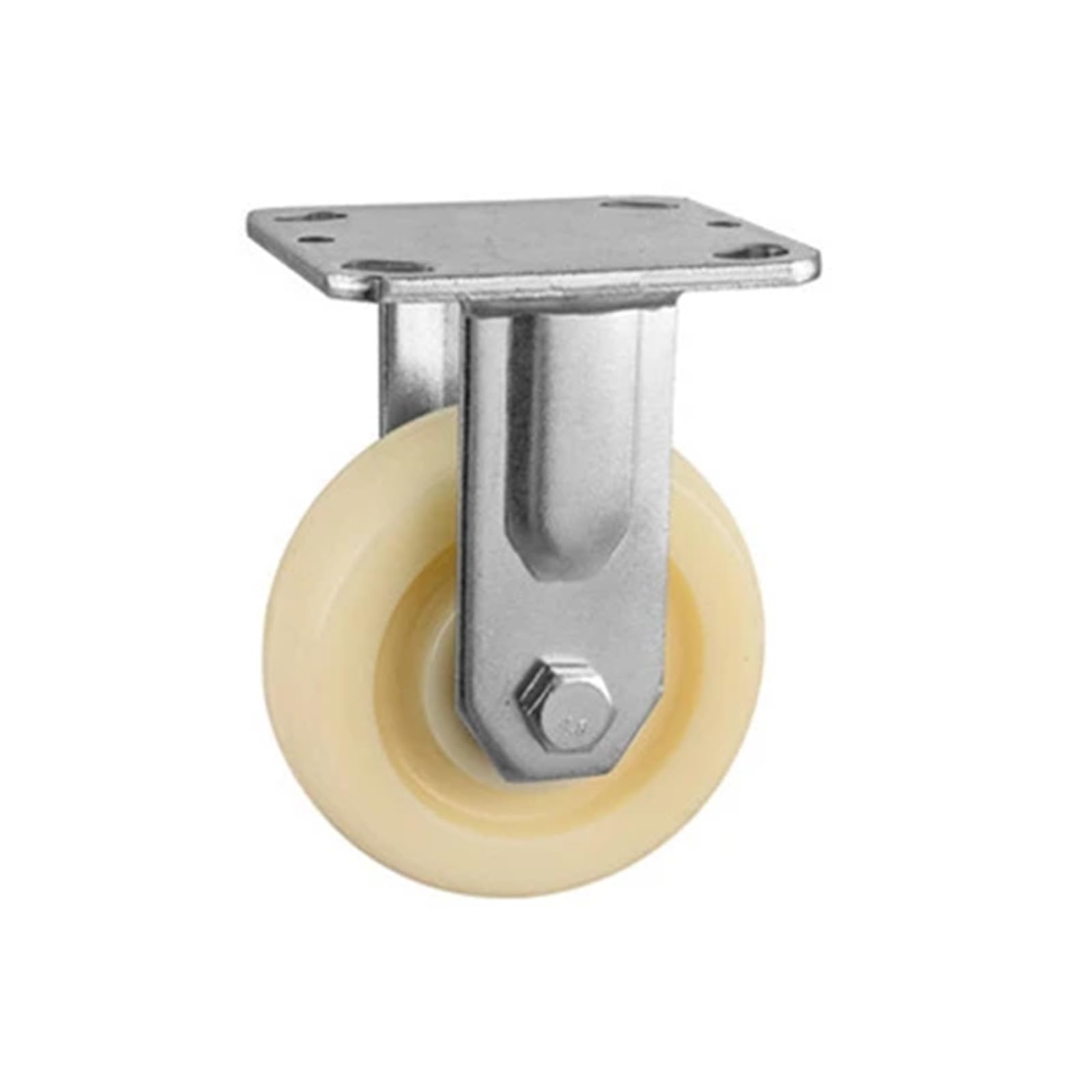 MXXDMOPD 1 Piece 4""/5""/6""/8"" Heavy Duty Nylon casters Fixed/Swivel/Brake Wheels Industrial Flatbed Hand Trailer Load 250kg(Fixed,4 Inch)