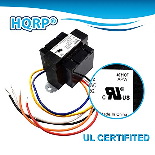 Hqrp 120V-240V To 24V 40Va Transformer Compatible With Nest, Ecobee, Sensi, Honeywell Thermostat, Nest Doorbell And All Versions Of Ring Doorbell Power Supply Adapter Door-Bell 120V-240V-To-24V, Ul #TOP3
