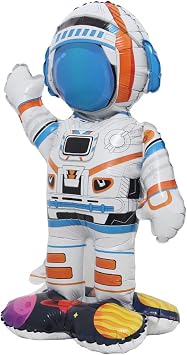 Inflatable Spaceman Astronaut Balloons Base Standing Foil Balloon Boys Space Theme Birthday Party Kids Inflatable Rocket Toys Decor Base Astronaut