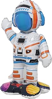 Inflatable Spaceman Astronaut Balloons Base Standing Foil Balloon Boys Space Theme Birthday Party Kids Inflatable Rocket Toys Decor (Base Astronaut)