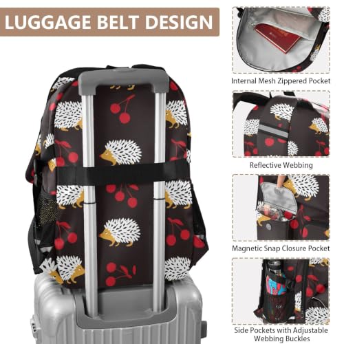 Mochila de viaje grande con base reforzada Cherry Black de alta carga 4