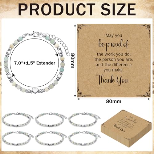 12 Sets Coworker Employee Appreciation Bracelets Volunteer Gifts May You Be Proud of You Beaded Bracelets Thank You Gifts Inspirational Cards for Staff Office3