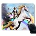 Apottwal MP-0003 Funny Cute Cat Dressed as Rambo with Gun Riding a Glowing Red Eyes Fire Breathing Unicorn Mouse Pad
