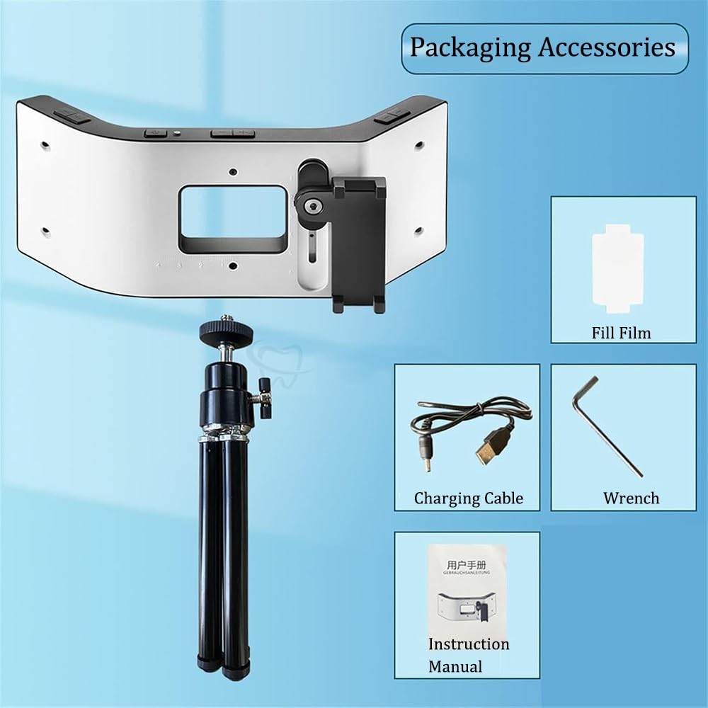 Luz para Fotografía Dental LED 6000-6500K Brillo Ajustable con Soporte Universal