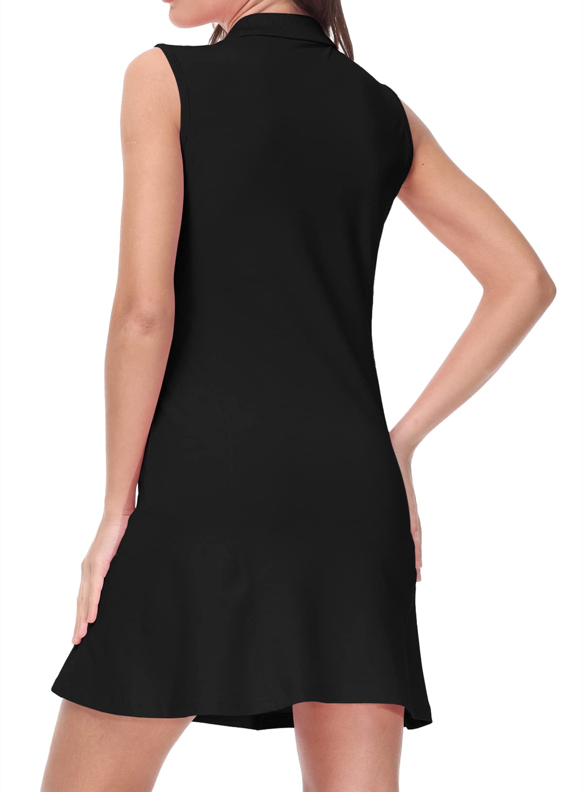 MoFiz Vestito Polo Estivo Lavoro Abito Senza Maniche Sportivo Tenis Golf Dress con Zip da Donna