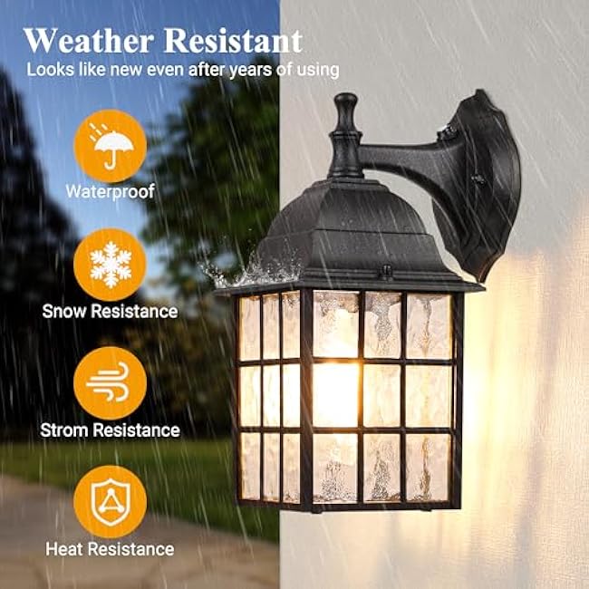 WIHTU Outdoor Wall Lights Wall Sconces Black