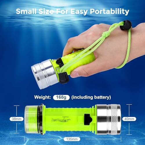 Equipo de buceo con linterna de buceo IPX8 impermeable de 2000 lúmenes para agua dulce y mar 7
