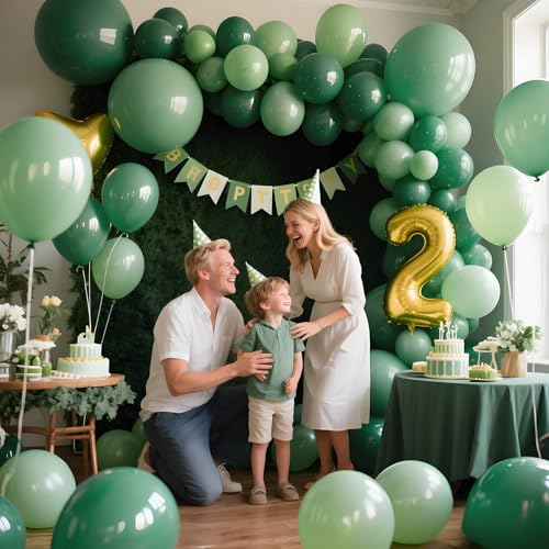 Image of Sage Green Balloon 12 Inch, 110pcs Latex Party Balloons Helium Bright Color for Birthday Baby Shower Wedding Party Supplies Arch Garland Decoration