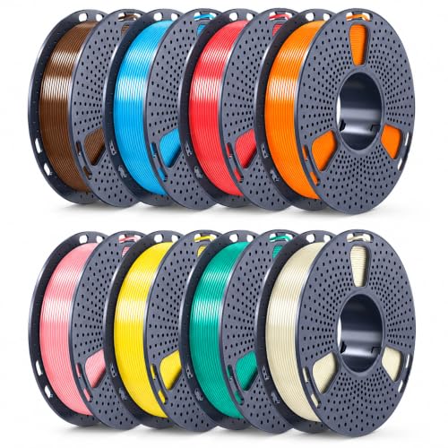 Image of SUNLU 250g PETG Filament 1.75mm, 3D Printer Filament, Ultra Tough, Heat Optimized, Odorless (E-petg-250gx8-BoneWhite+MintGreen+LemonYellow+Sakura Pink+SunnyOrange+CherryRed+SkyBlue+Chocolate)