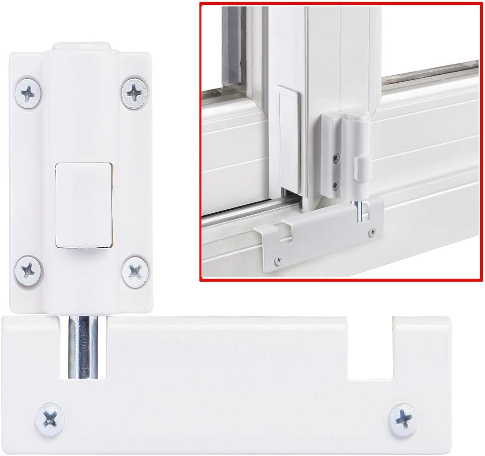 Patio Sliding Door Security Foot Lock Kick Lock, Fits on Top Rail-Childproof Patio Door Guardian-or Bottom Rail-Foot Operated-Keep Your Family Safe and Secure(1 Pack,White)