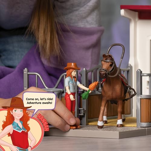 Image of Schleich Horse Club - 10Pc Hannah & Cayenne Playset - Kids 5+ | 42539 | Horse Figurine, Equestrian Toy for Girls 5+, Realistic Horse Toy, Screen-Free Imaginative Pretend Play, Party Gifts