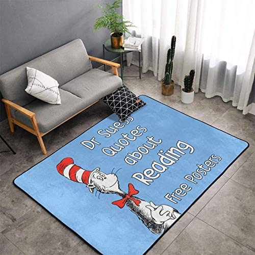 Oversized Indoor Dr. Seuss Area Rug Super-Soft Floor Mats(Non-Slip) Plush Carpet Home Decoration for Living Room Bedroom 60 X 39 in