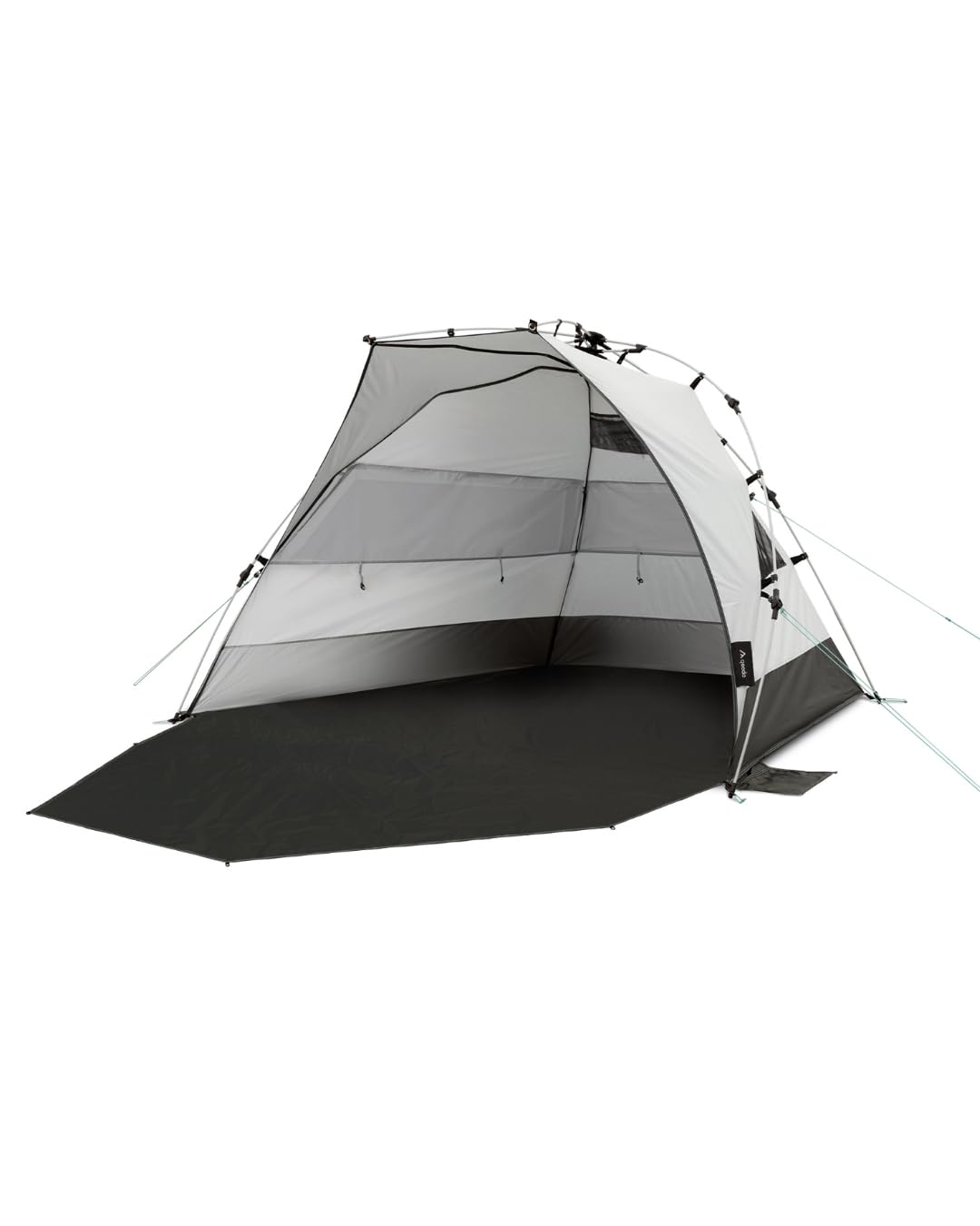 qeedo Quick Bay Pro Tienda de playa grande con protección UV (UV80) para 3 personas, incluye estacas para arena y bolsa de transporte - Protección solar para familias, niños, bebés o perros - Gris are