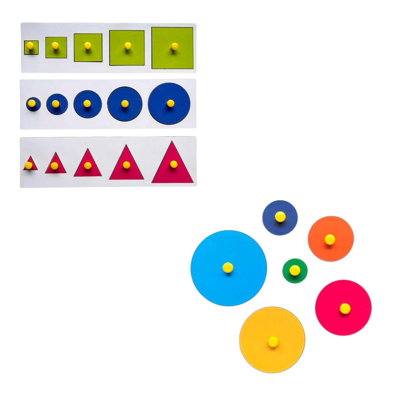 Seriation Puzzle Combo for Kids – Montessori-Inspired Shape Sorting and Size Sequencing Toy – Educational Learning Puzzle with Circles, Squares & Triangles – Develop Fine Motor and Cognitive Skills-image-31