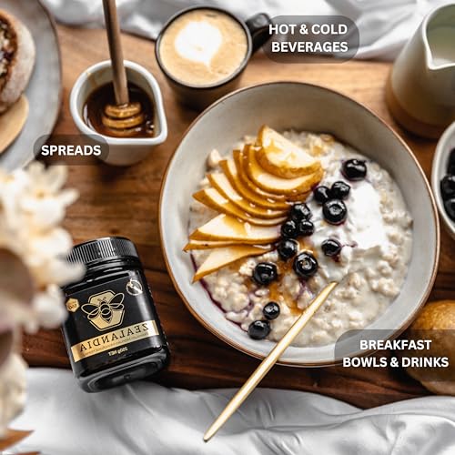 Image of Zealandia Gold Label Manuka Honey, Certified MGO 550+ | Premium New Zealand Monofloral Manuka Honey - Pure Raw Organic Honey | 250g (Pack of 1)