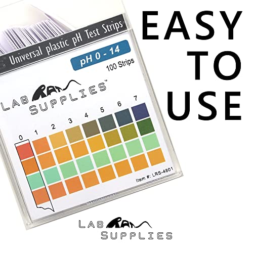 Image of Plastic pH Test Strips, Universal Application (pH 0-14), 100 Strips | for Saliva, Soap, Urine, Food, Liquids, Water with Soil Testing, Lab Monitoring, etc. (Pack of 2)