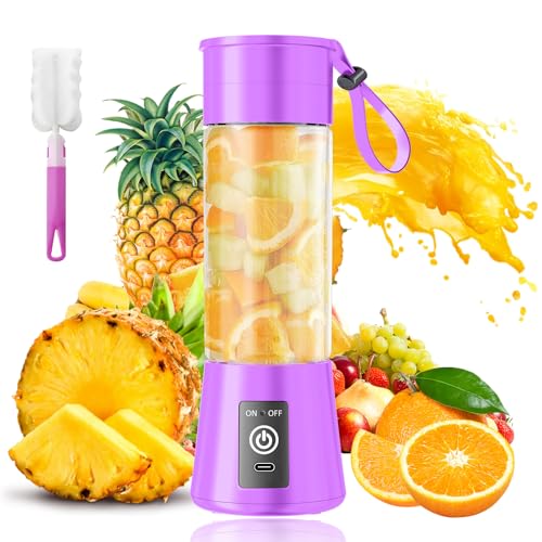 Image of Portable Personal Size Mini Blender - 2026 Upgraded Cordless Blender for Smoothies & Shakes, Type-C Rechargeable, 380Ml Traveling BAP Free Cup for Sports /Home, 20000Rpm /Min Speed