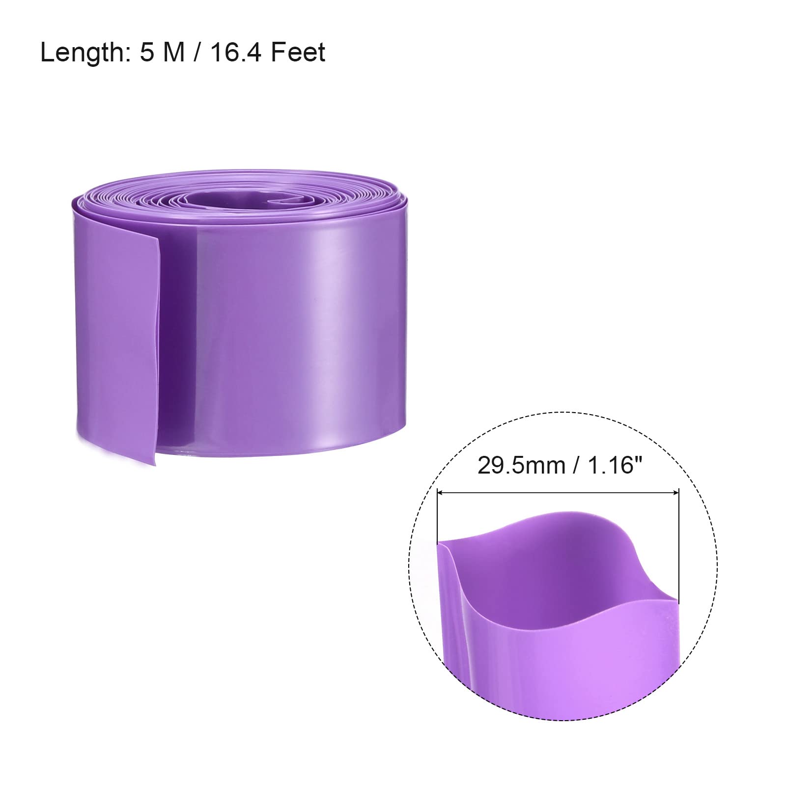 AIMIMI Gaine Thermorétractable Batterie Au Lithium 18650 Peau En Plastique Protection De Film De Tube Bleu Résistant À La Corrosion, Longueur 1 M