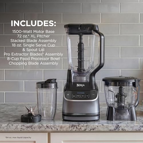 Ninja UltraCrush Pro Kitchen System, 1500W, 72oz Blender, Silver, BP401 - image 9