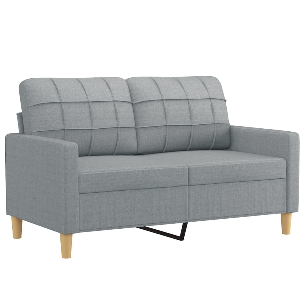 Ensemble de canapé 3 pièces avec coussins, tissu gris clair