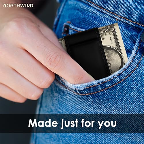 Personalized Magnetic Leather Money Clip – Full Grain Leather Slim Wallet – Handmade in USA – Minimalist Cash Holder4
