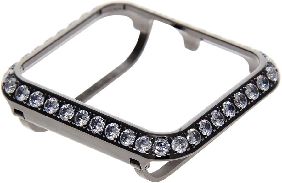 Callancity 38mm Big Size Bling Rhinestone Diamond Case Crystal Bezel Face Cover Compatible with Apple Watch Series 3/2/1