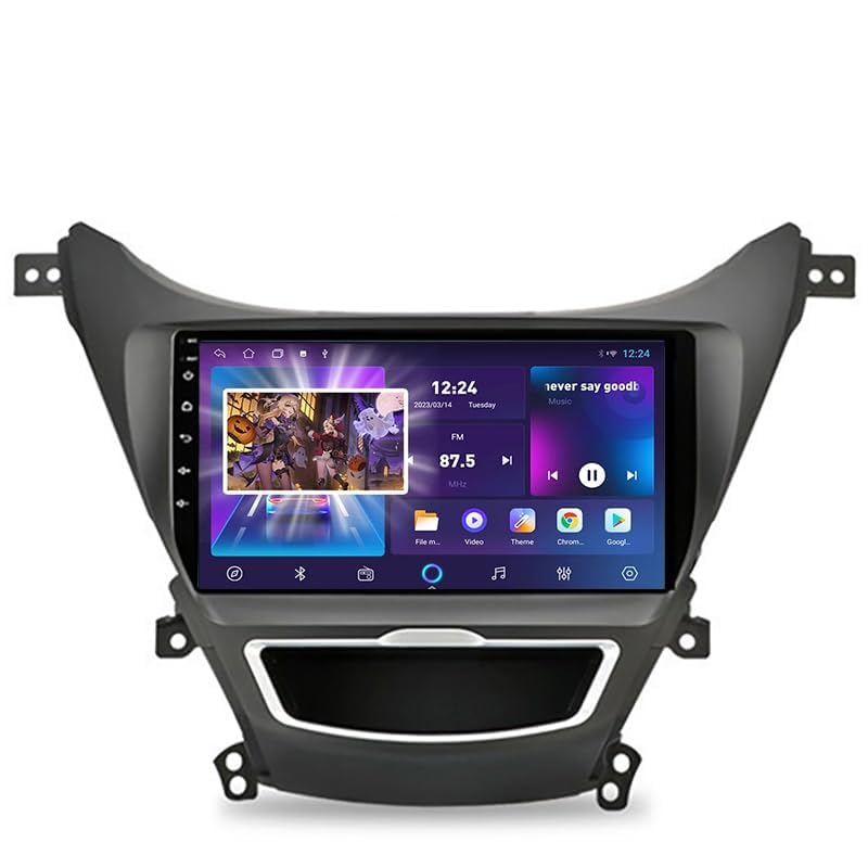 LINGLW Double Din CarPlay Android 14 Écran Tactile Autoradio 9 pour Hyundai Elantra 2011-2016 avec Wi-FI Navigation GPS Bluetooth Plug and Play,4 Core WiFi...