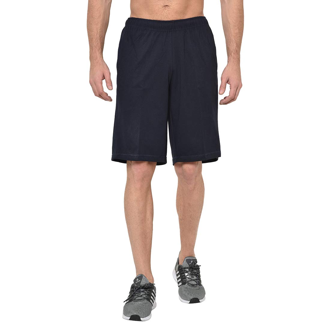 Regualr Fit Cotton Blended Lounge Shorts/Bermudas for Men-D12-NVY0001-P