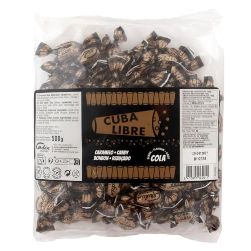 Caramelos Cerdán - Caramelos Cuba Libre Sabor Cola | Caramelo Duro Sin Gluten ni Alérgenos | Ideal para Fiestas, Eventos y Cumpleaños | Medio Kilo - Bolsa de 500 gr