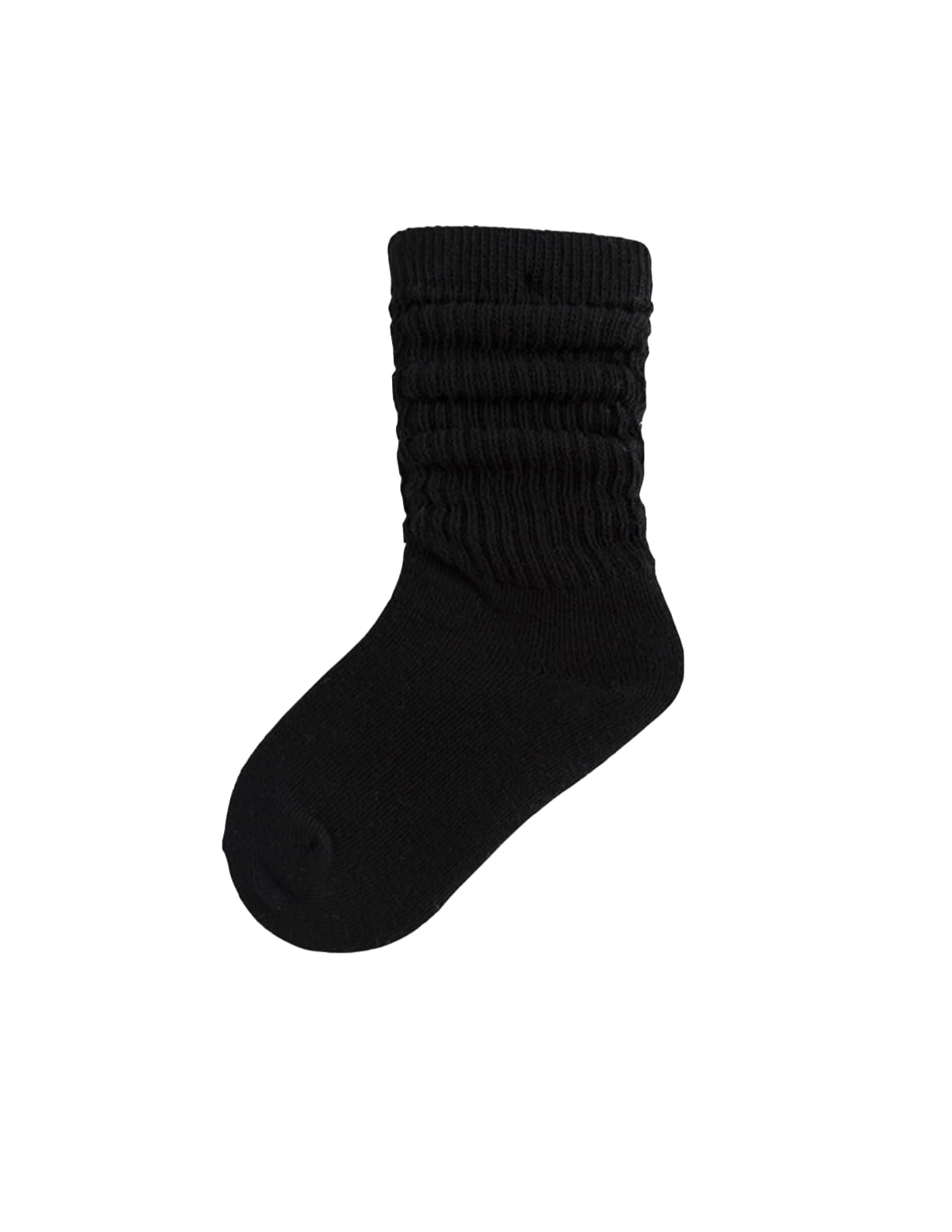 Starbie 0-12 Years Old Slouch Socks Scrunchie socks Tube Socks, Baby socks, Toddler socks, Preschooler socks Ankle Socks (S (2-5 Years Old), Black)