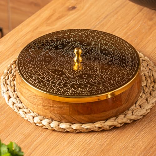 CÜRAA by YFL home Spice Box for Kitchen with Spoon (Acacia Wood, 7 Detachable containers, 120 ML) | Masala box for Kitchen | Spice Storage Container | Stylish Masala Dani for gift