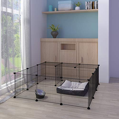ELIGHTRY Freigehege Kaninchen Auslaufgitter Laufkäfig Gittergehege Meerschweinchen Hasen Hamster Welpenauslauf DIY 16… – Bild 3