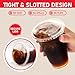 Plastic Cups with Lids 16 oz 100 pack, Clear Disposable Iced Coffee Cups with Strawless Sip Lids, Drink Cup for Cold Drinks, Iced Coffee