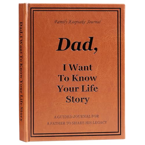 Journal d'histoire pour papa en cuir avec 250 questions souvenir