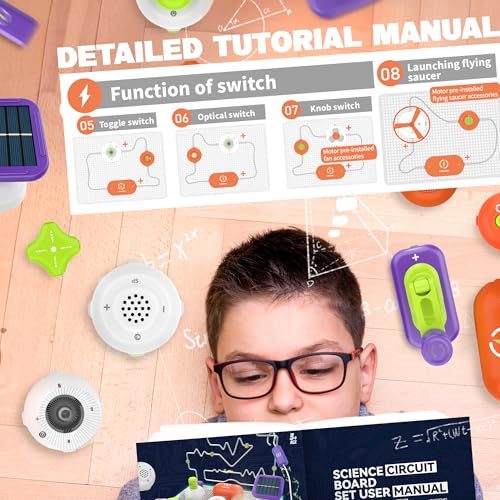 Image of Science Kits for Kids - STEM Kits for Kids, Electronics Exploration Kit, Over 150 Projects, 14 Circuit Parts, STEM Educational Toy Gifts for Kid Boys Girls Ages 3 4 5 6 7 8 9 10 11 12 | Over 150 Experiments, 14 Circuit Parts, Hands-On STEM Learning, Educational Toy, Gift for Kids Ages 3-12