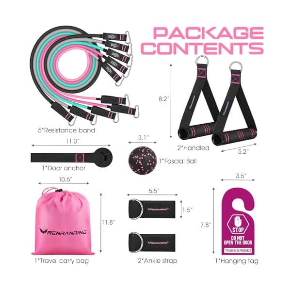 Resistance Bands with Handles, 5 Level Exercise Bands, 150LBS Workout Bands - Image 4