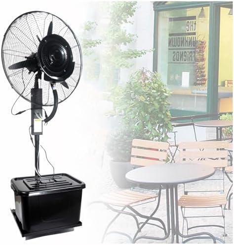 42L Outdoor Misting Fan with Wheels, 3 Speed Settings - Perfect for Patio, Garden, BBQ, Warehouse Cooling, High-Efficiency Water Mist System