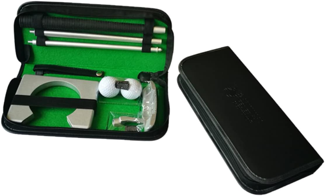 Kisangel Portable Putter Training Set for Golf Practice Right-Handed Putter Aids Accessories Indoor/Outdoor Use for Beginners and Pros