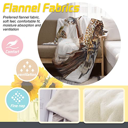 Owl Soft Throw Blanket All Season Microplush Thick Warm Blankets Tufted Fuzzy Flannel Throws Blanket For Bed Sofa Couch 50"X40" #TOP1