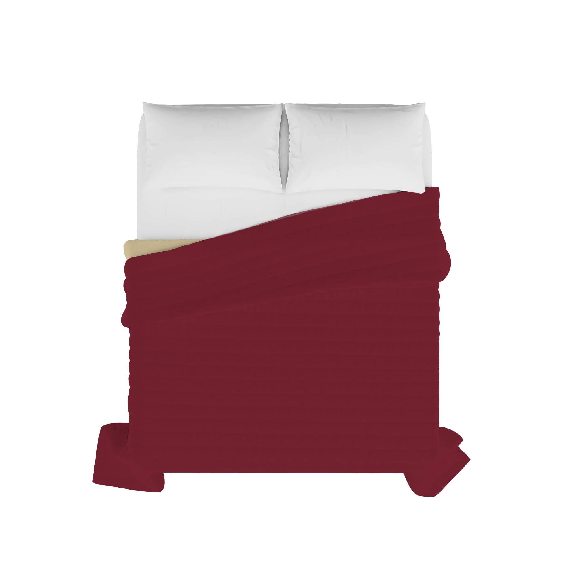 Italian Bed Linen Elegant Summer Quilt Bordeaux/Cream, Double